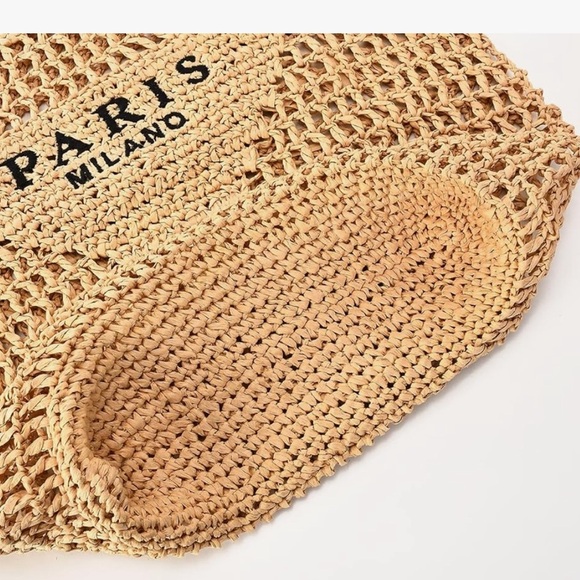 straw woven tote Paris Milano. NWOT - Picture 5 of 5